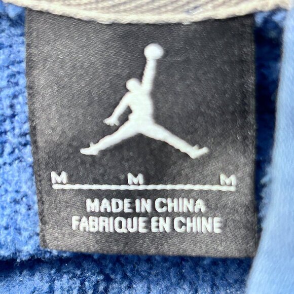 Jordan 13 Classic Cut Flint Blue Rare Pullover Hoodie Size M | Logo Hologram Y2K - Picture 6 of 13
